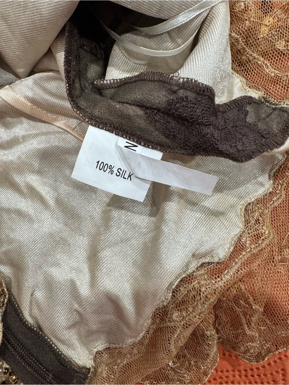 Embellished Lace V-Neck Camisole in Brown by - Picture 8 of 8
